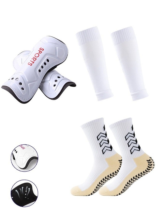Arabest 3-Piece Soccer Assortment Set, 1 Pair Men's Anti Slip Soccer Socks, 1 Pair Shin Sleeves with Pads, Football Socks with Shin Guard - Image 1